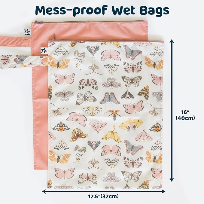 Tiny Twinkle Mess Proof Wet Bags | 2-Pack Reusable Waterproof Wet Bags - Image 4