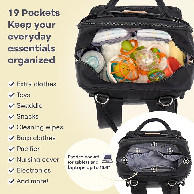 RUVALINO Diaper Bag Backpack, Large Capacity, Waterproof - Image 4