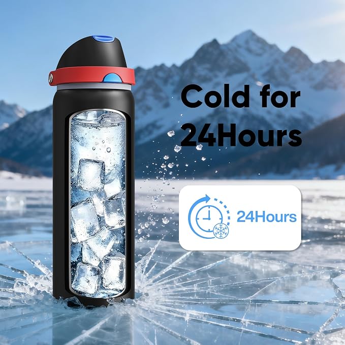 Insulated Water Bottle with Straw - Image 7