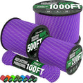 Reflective Paracord Rope 750 lb - 500ft 5/32" Parachute Cord 4MM 12-Strand para by Triberion