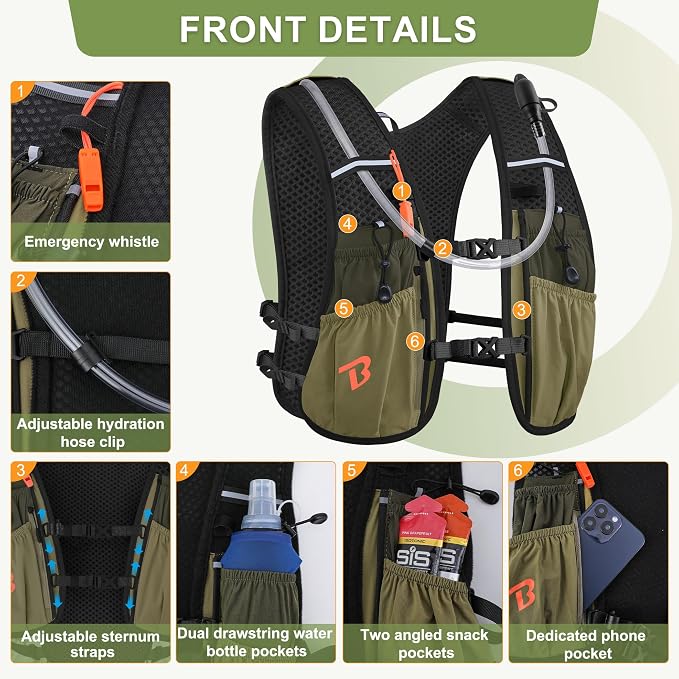BECOJADDE Running Vest Hydration Backpack - Image 2