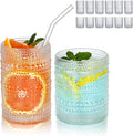 HomeVogue Hobnail Drinking Glasses Set of 12, 12oz & 15oz Vintage Glassware Set by HomeVogue