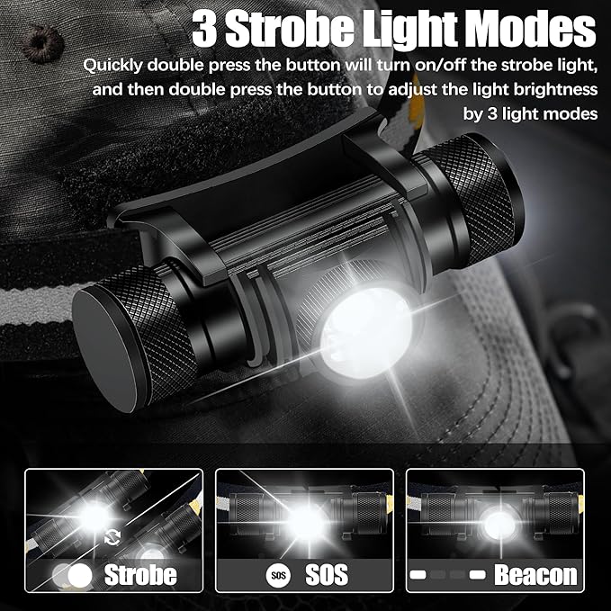 Headlamp Rechargeable, 1200 Lumen Zoomable LED Head Lamp - Image 3