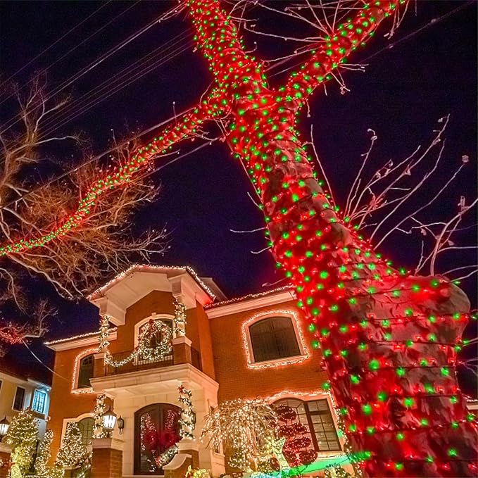 HOME LIGHTING 66ft Christmas Decorative Mini Lights, 200 LED Green Wire Fairy - Image 4