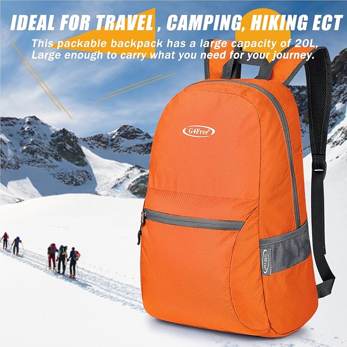 G4Free 20L Lightweight Packable Backpack Travel Hiking Daypack Foldable Backpack - Image 5