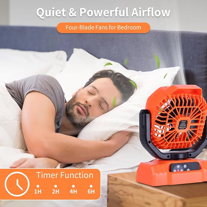 AVV 20000mAh High Speed Portable Camping Rechargeable Fan - Image 5