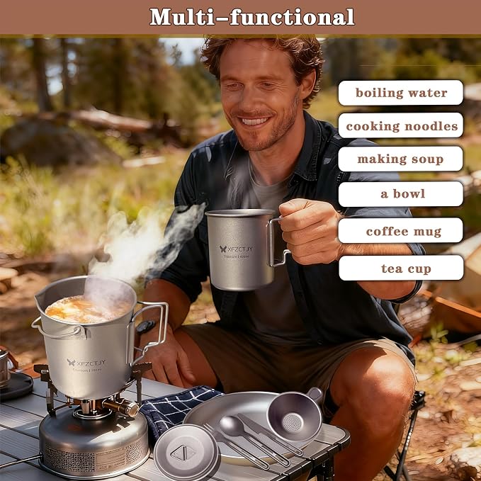 750ml Ultralight Titanium Camping Pot - Image 7