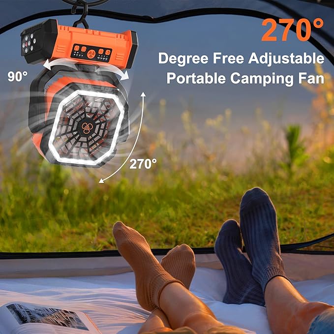 Honesorn Portable Rechargeable Fan 20000mAh, Camping Fan - Image 6
