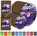 TECEUM Reflective Paracord Rope 1000 – 1000ft/200ft/100ft/50ft – 40+ Colors – by TECEUM