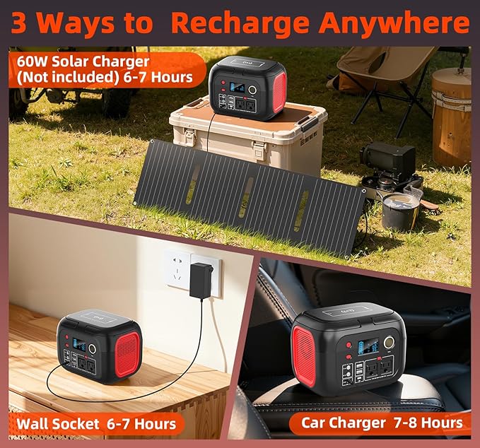 ENOFLO Portable Power Station 300W, 228Wh Solar Generator - Image 5