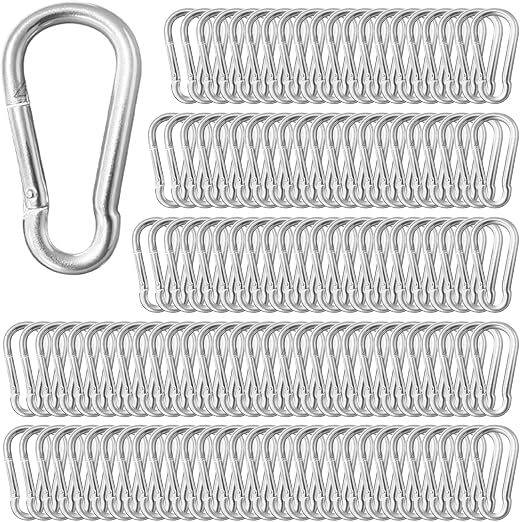 150 Pack 2.36" M6 Spring Snap Hook Carabiners by SEUNGCH