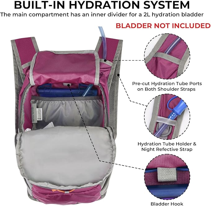 13L Small Hiking Backpack for Women Men, Lightweight Foldable Day pack - Image 8