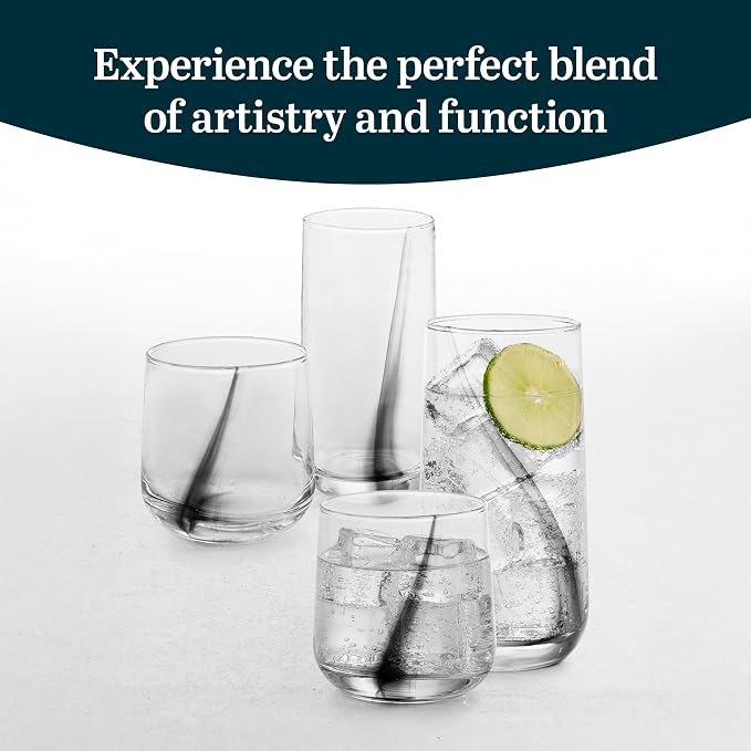 Libbey Ascent Black Ribbon 16 Piece Tumbler and Rocks Glass Set - Image 2