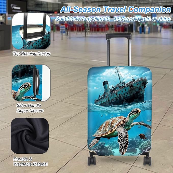 Luggage Cover Protector for 30-32 Inch Suitcases, TSA Approved Elastic Travel - Image 3