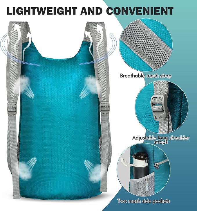 ZOMAKE Lightweight Packable Backpack, Foldable Backpacks Small Daypack Hiking - Image 5