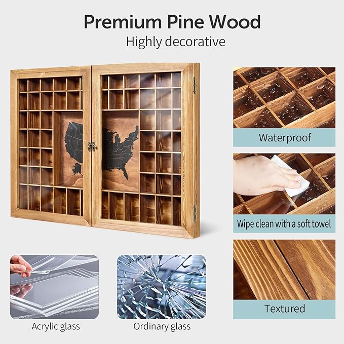 Large Map Shot Glass Display Case 60 Slots - Image 6