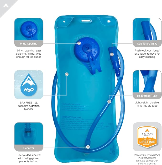 Teton Oasis/Trailrunner Hydration Backpack – Lightweight Water Pack - Image 3
