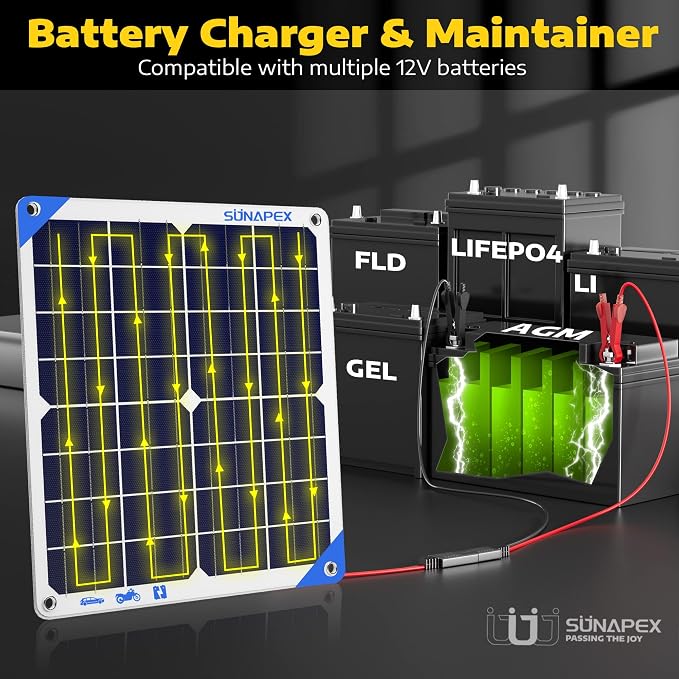 SUNAPEX 12V 20 Watt Solar Trickle Charger Maintainer - Image 5