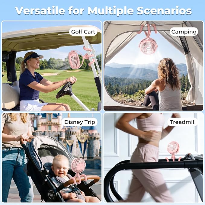 AMACOOL Battery Operated Stroller Fan, Baby Travel Essentials - Image 8