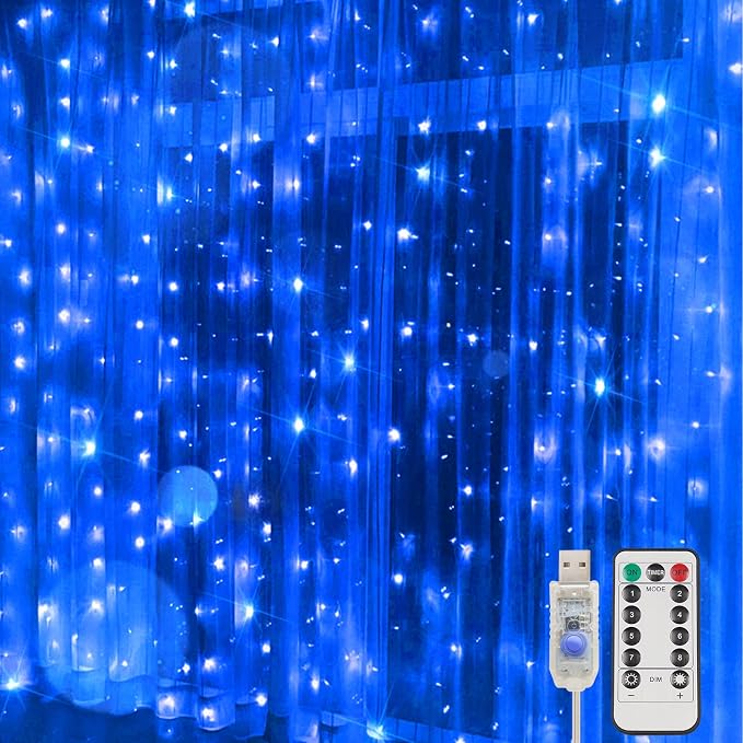suddus Curtain Lights for Bedroom, 200 Led Hanging String Lights Outdoor by SUDDUS