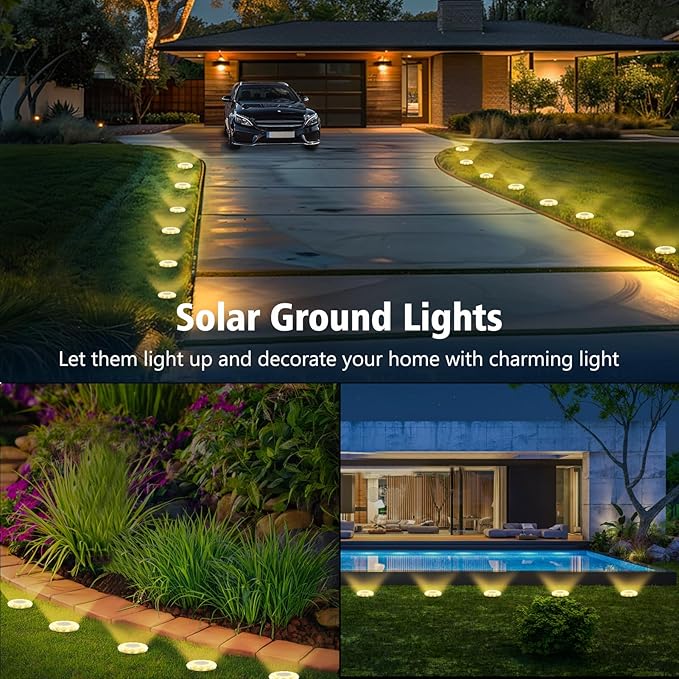 echosari 6 Pack Solar Ground Lights, Upgraded Solar Garden Lights Auto ON/Off - Image 4