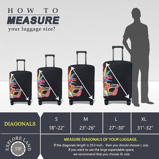 Explore Land Travel Luggage Cover Suitcase Protector Fits 31-32 Inch Case - Image 5