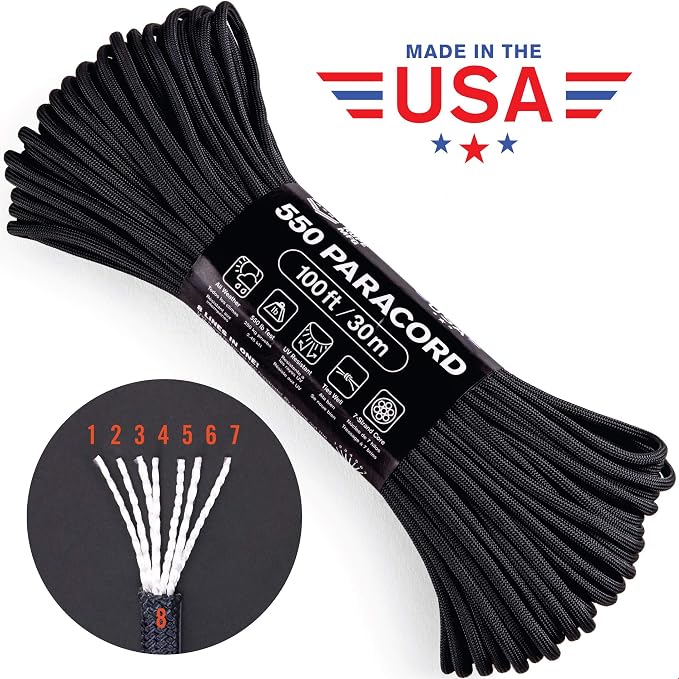 Atwood Rope MFG 550 Paracord 100 Feet 7-Strand Core Nylon Parachute Cord - Image 3