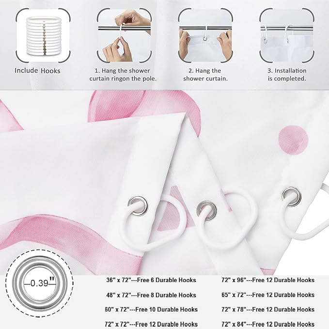 Pink Bow Shower Curtain - Image 6