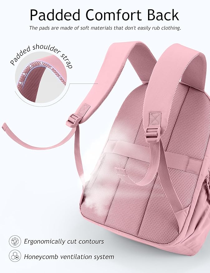 Uselike Travel Backpack for Women, 15.6 Inch Laptop Backpack, Quilted College - Image 5