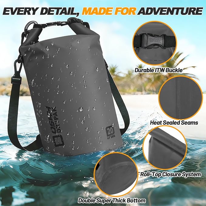 Waterproof Dry Bag, 5L/10L/20L/30L/40L Roll Top Lightweight Storage Backpack - Image 4