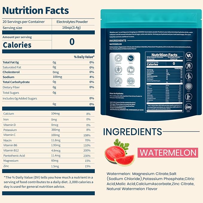Electrolytes Powder Packets Sugar Free Hydration Packets, Liquid Daily IV - Image 2