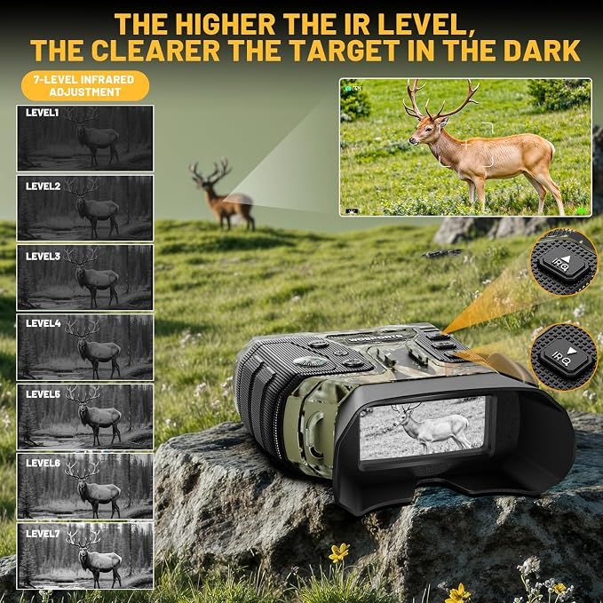 WOSPORTS 4K Infrared Night Vision Goggles – 1300FT Range, 8X Digital Zoom - Image 3