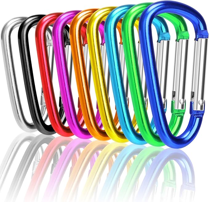 Carabiner Clips, Upins Aluminum Locking Spring Hook Keychain D Shape Heavy Duty by UPINS