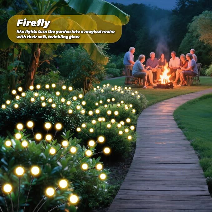 Solar Lights Outdoor-8Pack 64LEDs Solar Garden Firefly Lights Outside, Solar - Image 9