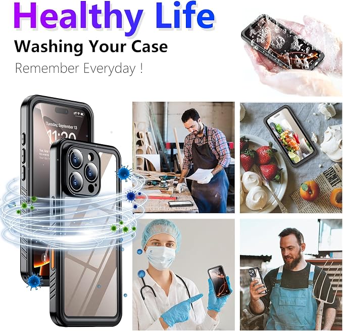 Temdan Compatible with iPhone 16 Pro Max Case Waterproof, Built-in Screen & - Image 7
