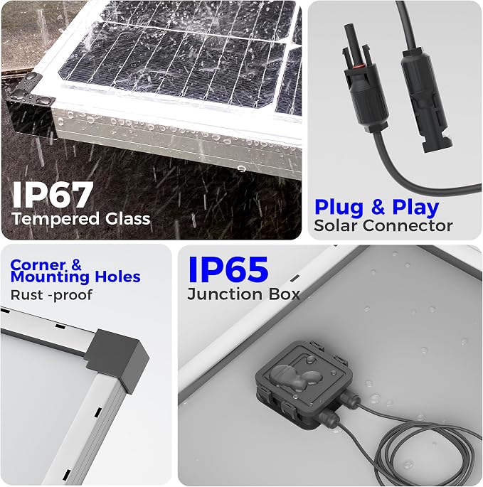 Voltset 200W 12V Solar Panels, High Efficiency 9BB Cell Monocrystalline Solar - Image 4