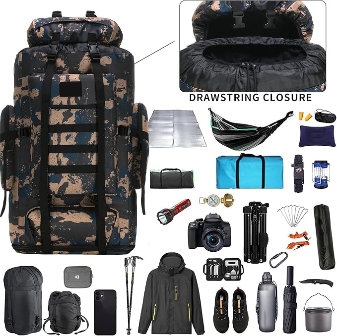 Hiking Backpack for Men 70L/100L Camping Backpack Military Rucksack Molle 3 - Image 4