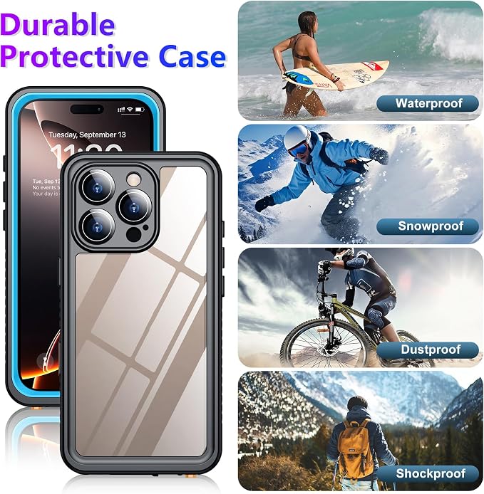 Temdan Compatible with iPhone 16 Pro Max Case Waterproof, Built-in Screen & - Image 5