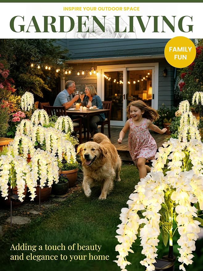 GIGALUMI Solar Lights Outdoor for Garden Decor, 2 Pack Solar Flower Lights - Image 9