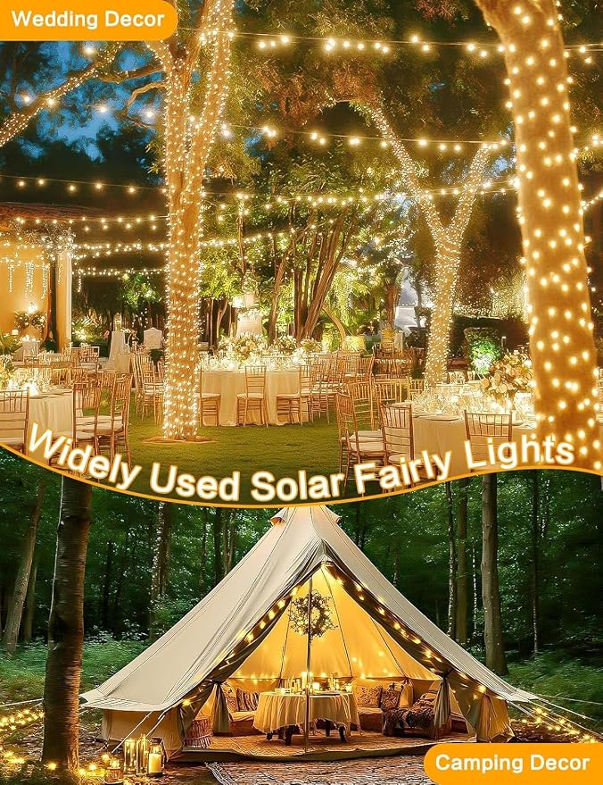 Solar String Lights Outdoor, 4 Pack 160FT 400 LED Solar Twinkle Lights - Image 2