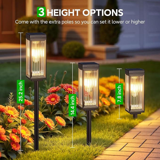 ELECLINK Solar Pathway Lights Outdoor, 8 Pack Upgraded Solar Lights Outdoor - Image 4