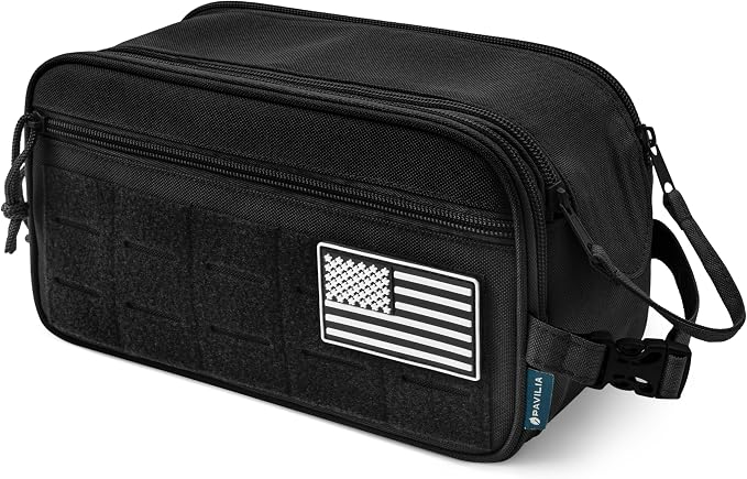 PAVILIA Tactical Toiletry Bag for Men, Travel Hygiene Bag, Military Gear Dopp - Image 9