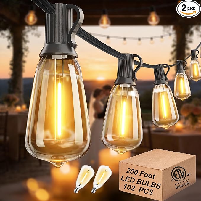 DAMAING Outdoor String Lights 200 FT Waterproof Patio Lights by Lifeisgood