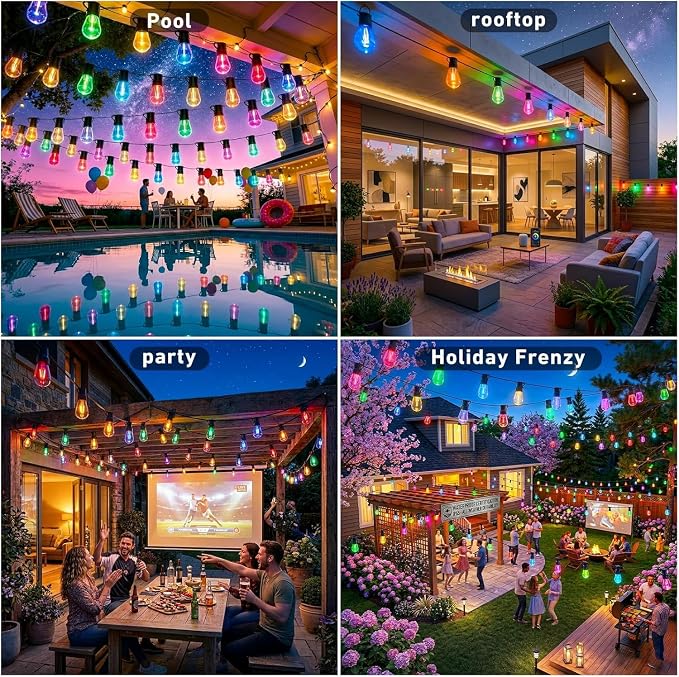 Outdoor String Lights, 400FT Smart RGB+IC Patio Lights - Image 2