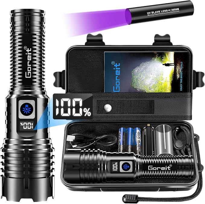 Goreit Flashlights LED High Lumens Rechargeable, 000 Lumens XHM77.2 Super by Goreit
