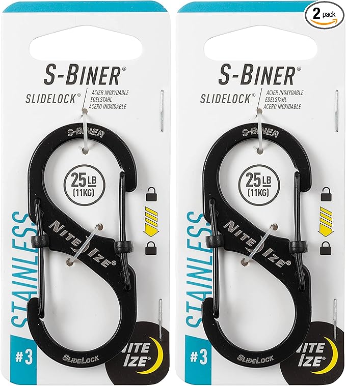 Nite Ize LSB3-01-R6 S-Biner SlideLock Dual Locking Carabiner, Size #3 by NiteIze