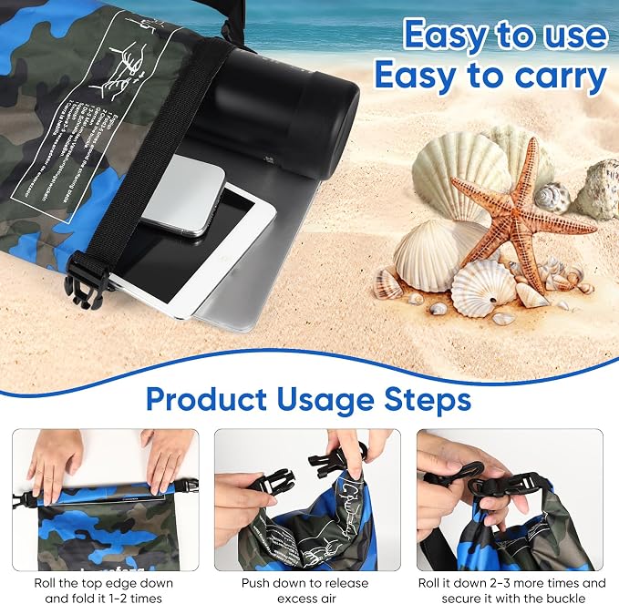 Waterproof Dry Bag 5L/10L/15L/20L/30L Roll Top Dry Storage Backpack - Image 6