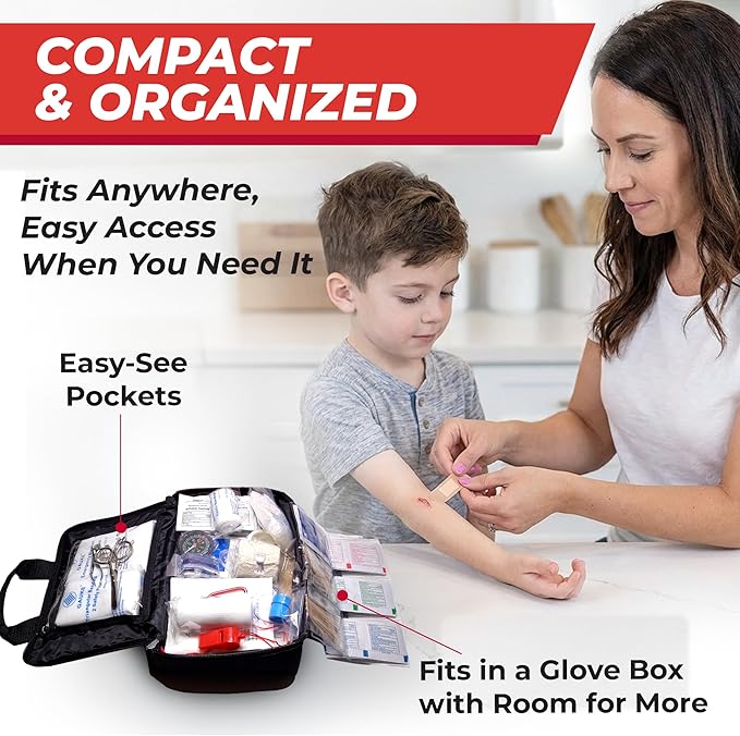 M2 BASICS 300 Piece First Aid Kit, 40 Items, Compact Emergency Medical Kit - Image 4