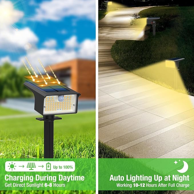 Solar Spot Lights Outdoor Motion Sensor, 3 Modes Motion Sensor Outdoor Lights - Image 3