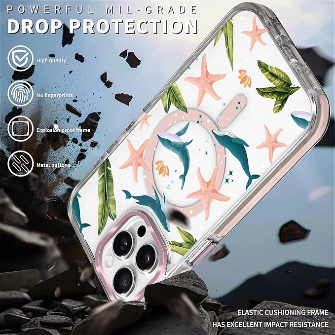 Case for iPhone 13 Pro, Sealife Whale Ocean Wildlife Clear Phone Case - Image 5
